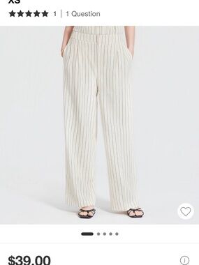 a new day Cream Pinstripe Wide-Leg Trousers with Black Stripes